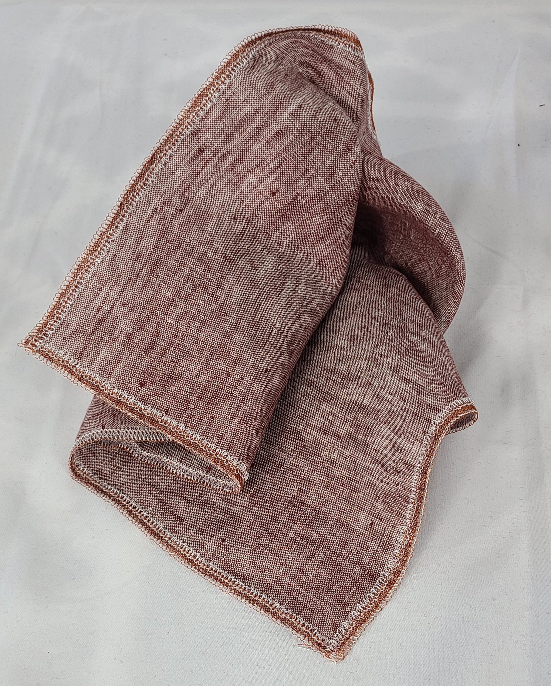 Rust linen pocket handkerchief WRAPPURE