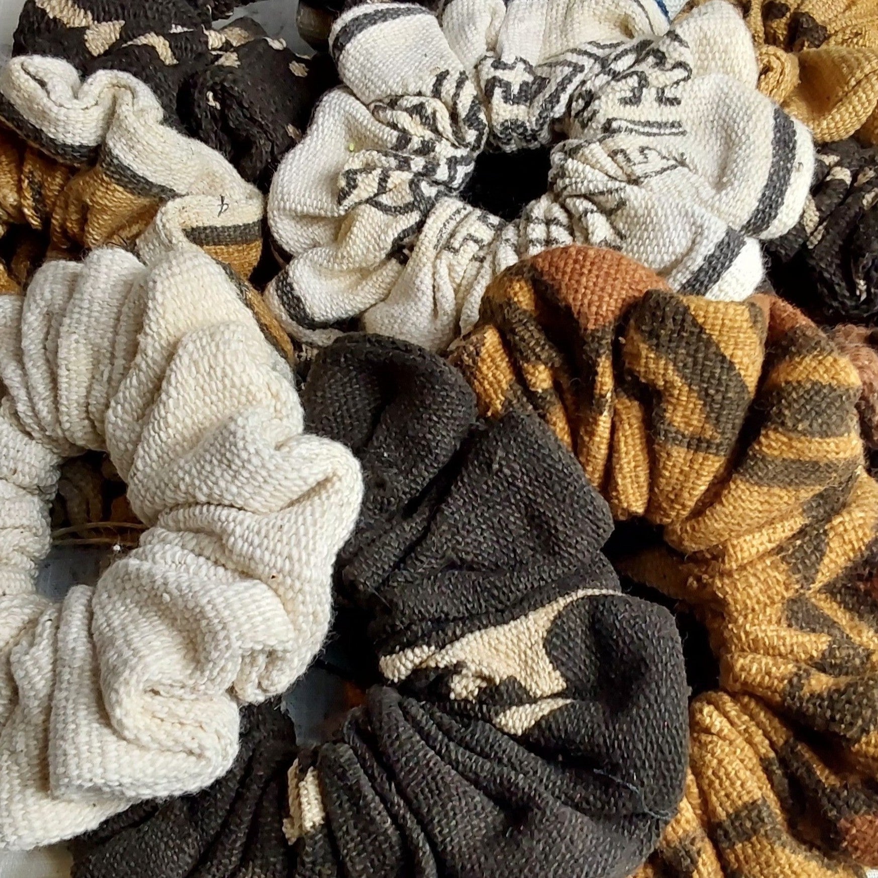 Mudcloth scrunchies
