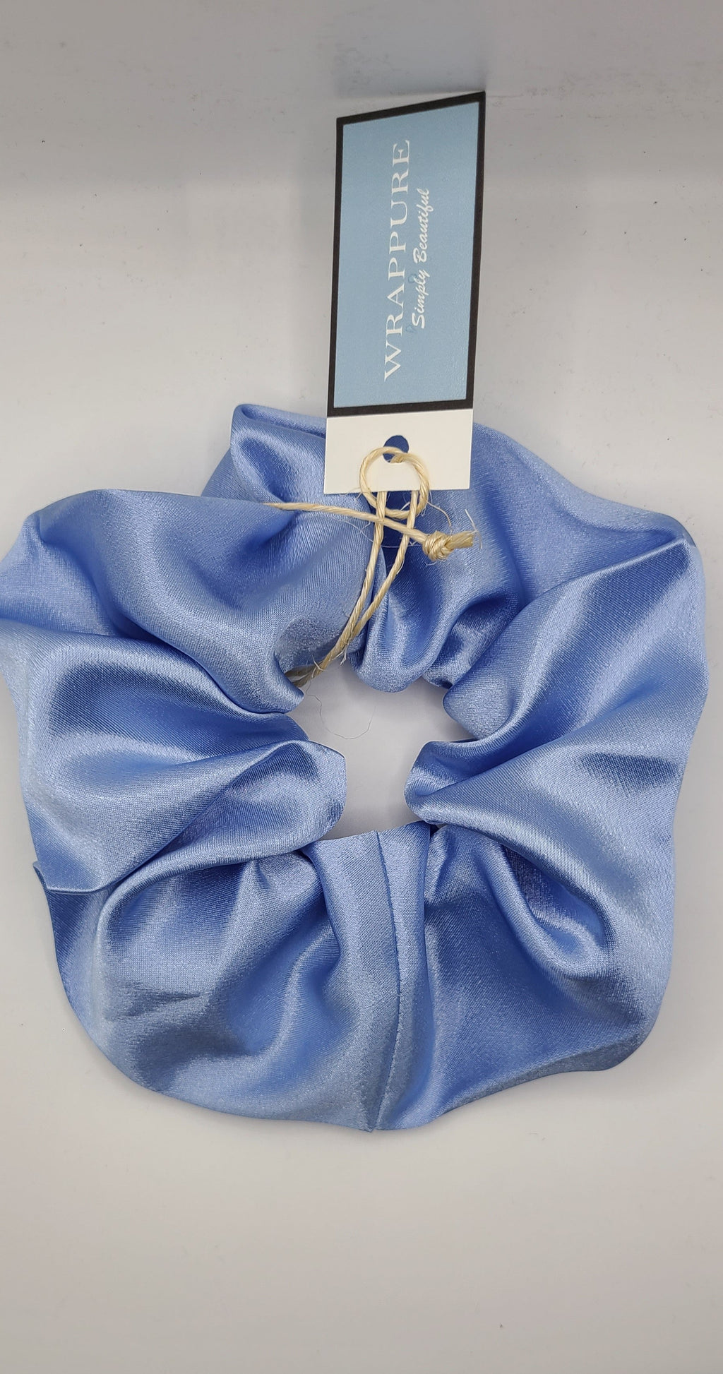 Cerulean Satin scrunchie WRAPPURE