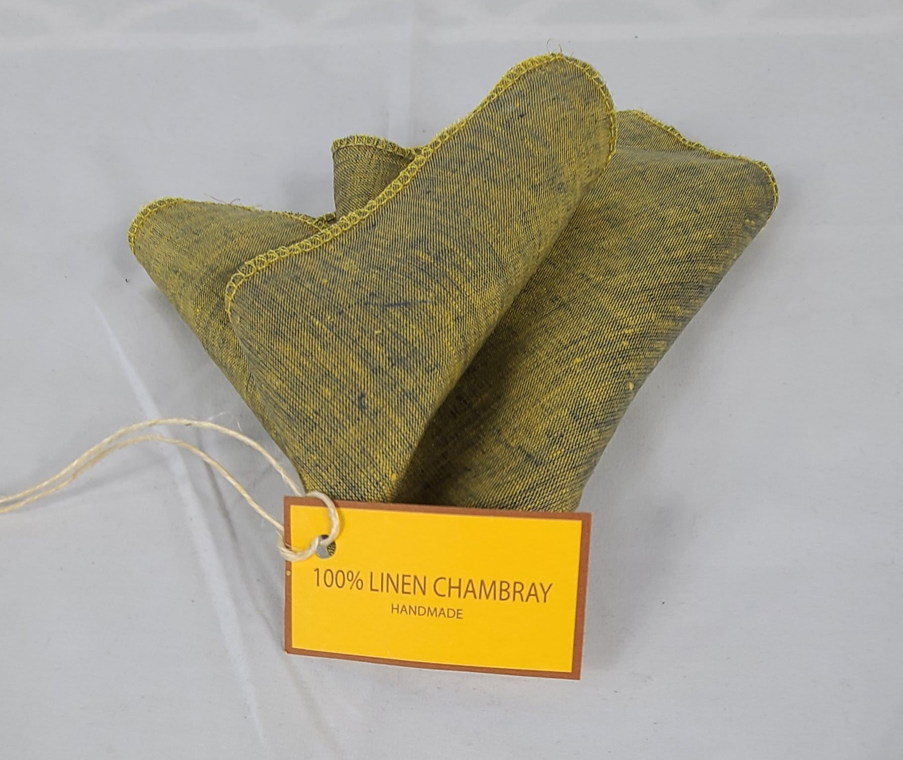 Mustard Gold linen pocket square WRAPPURE