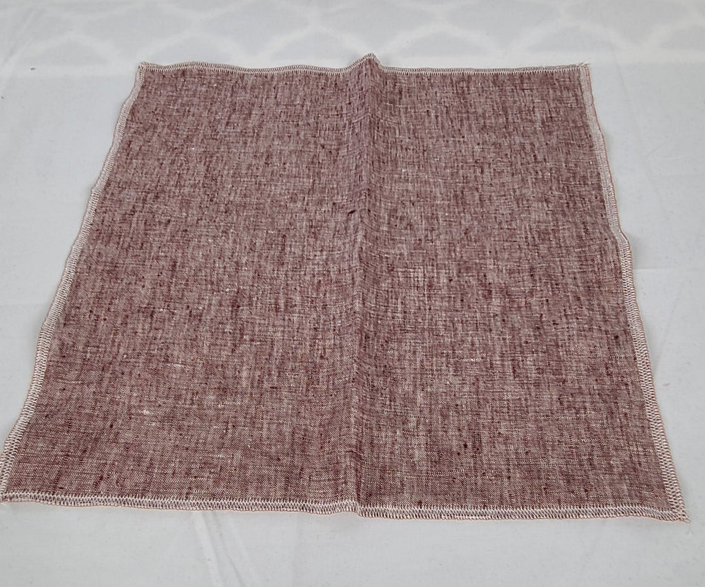 Rust linen pocket handkerchief WRAPPURE