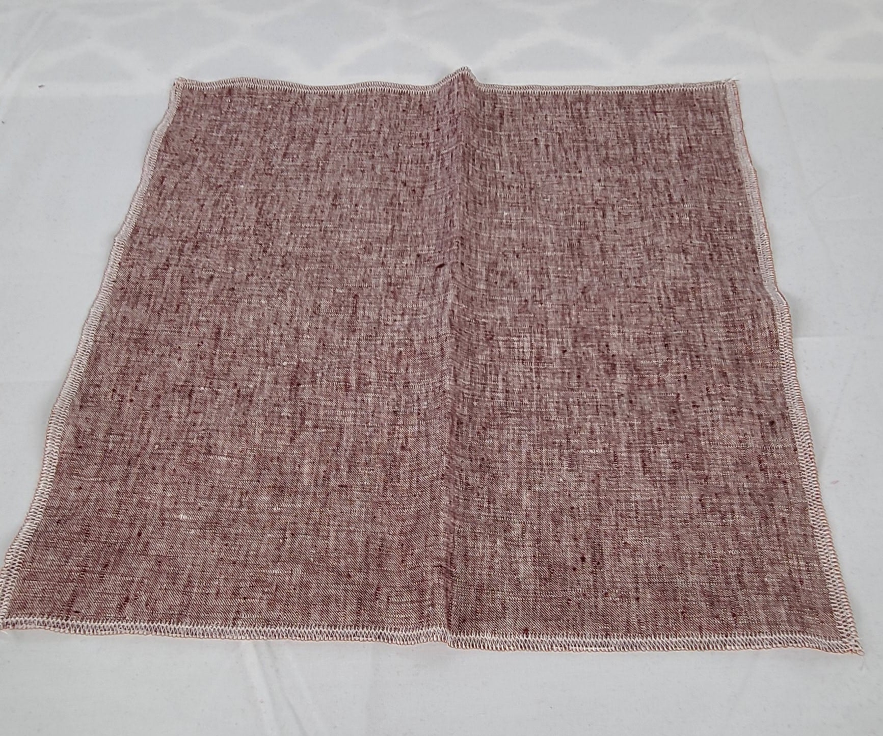 Rust linen pocket handkerchief WRAPPURE