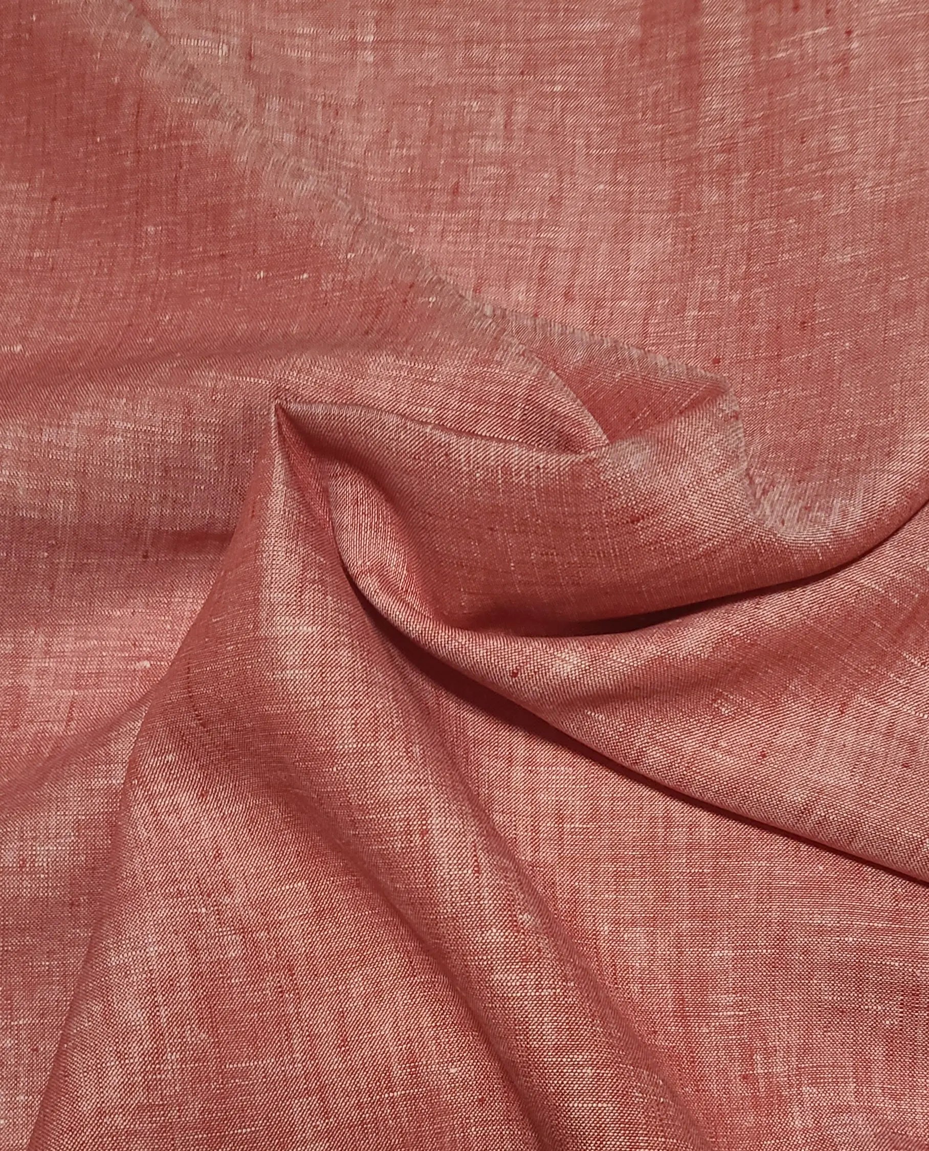 Rose Pink Linen Chambray Fabric WRAPPURE