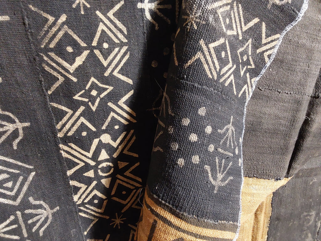 Bogolan geometric mudcloth fabric WRAPPURE