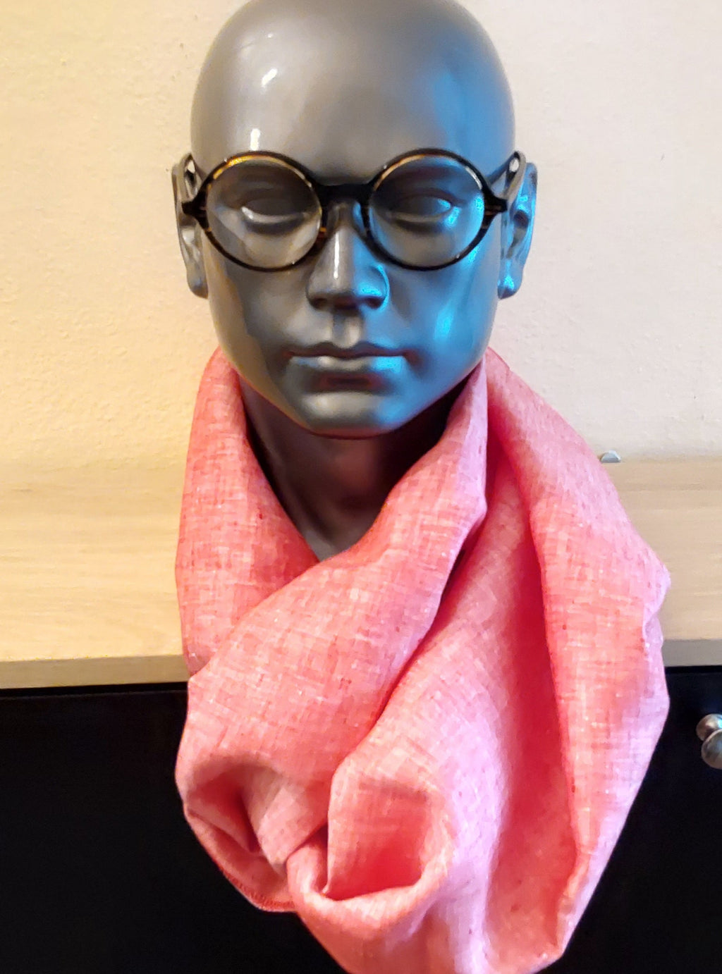 Rose Pink Linen scarf WRAPPURE