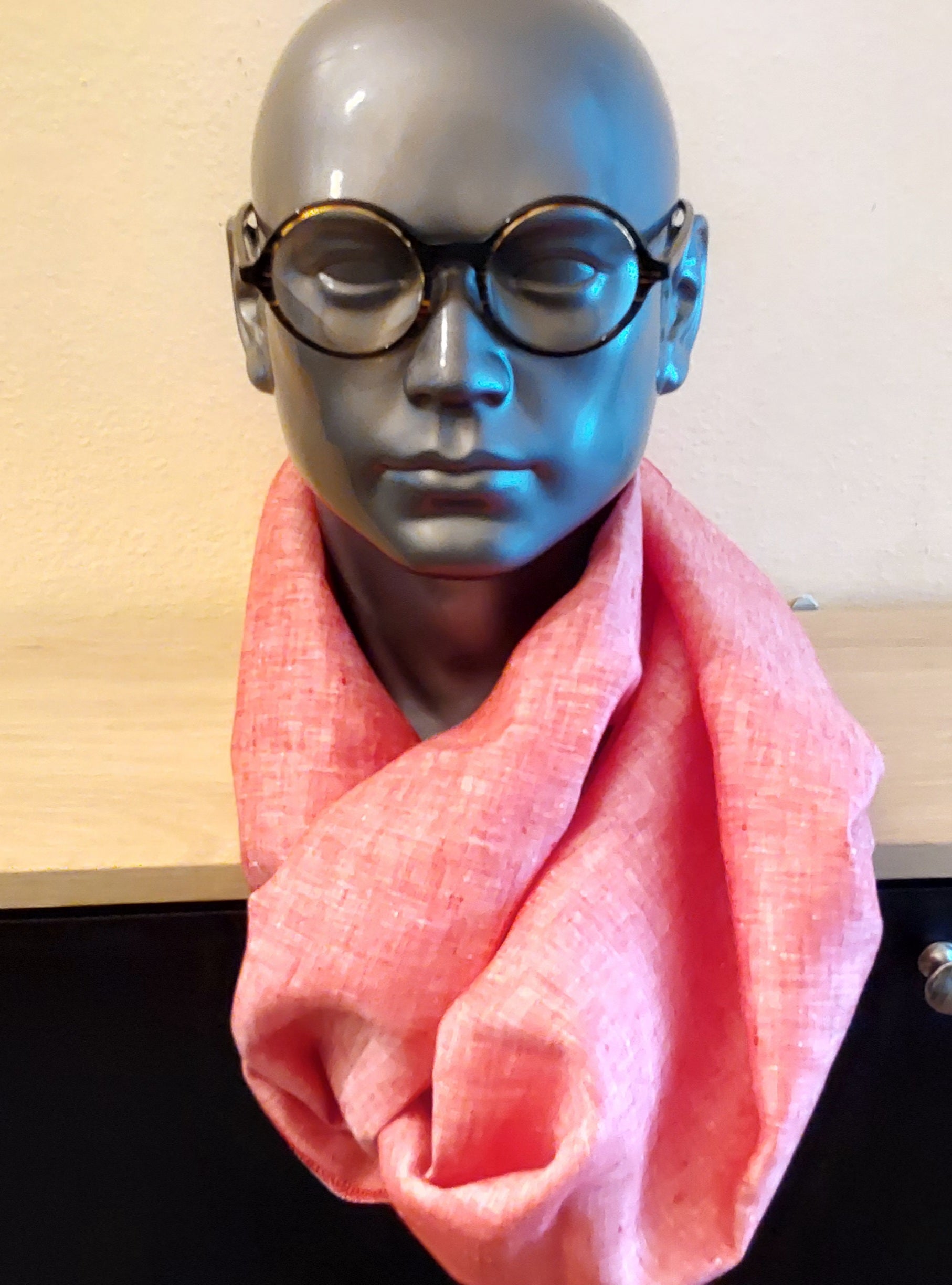 Rose Pink Linen scarf WRAPPURE