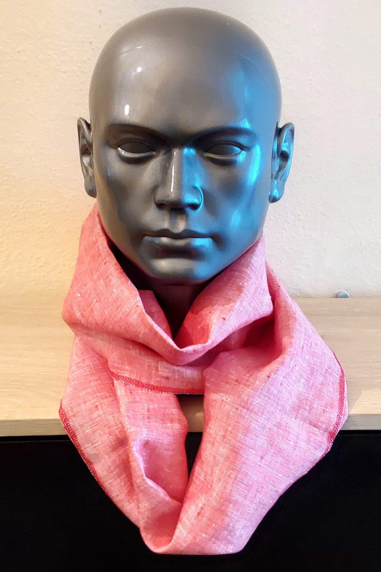 Rose Pink Linen scarf WRAPPURE