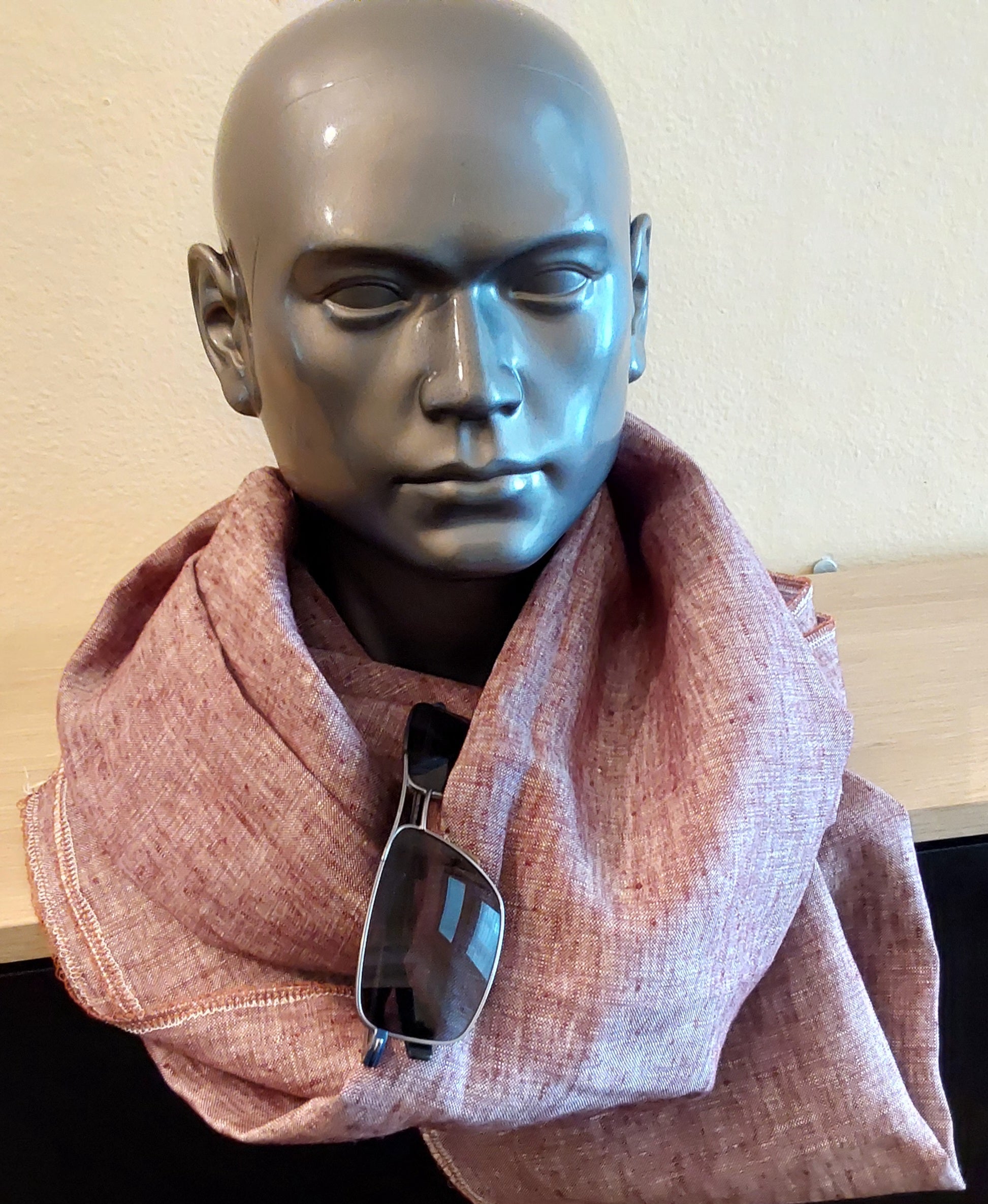 Rust Linen scarf WRAPPURE