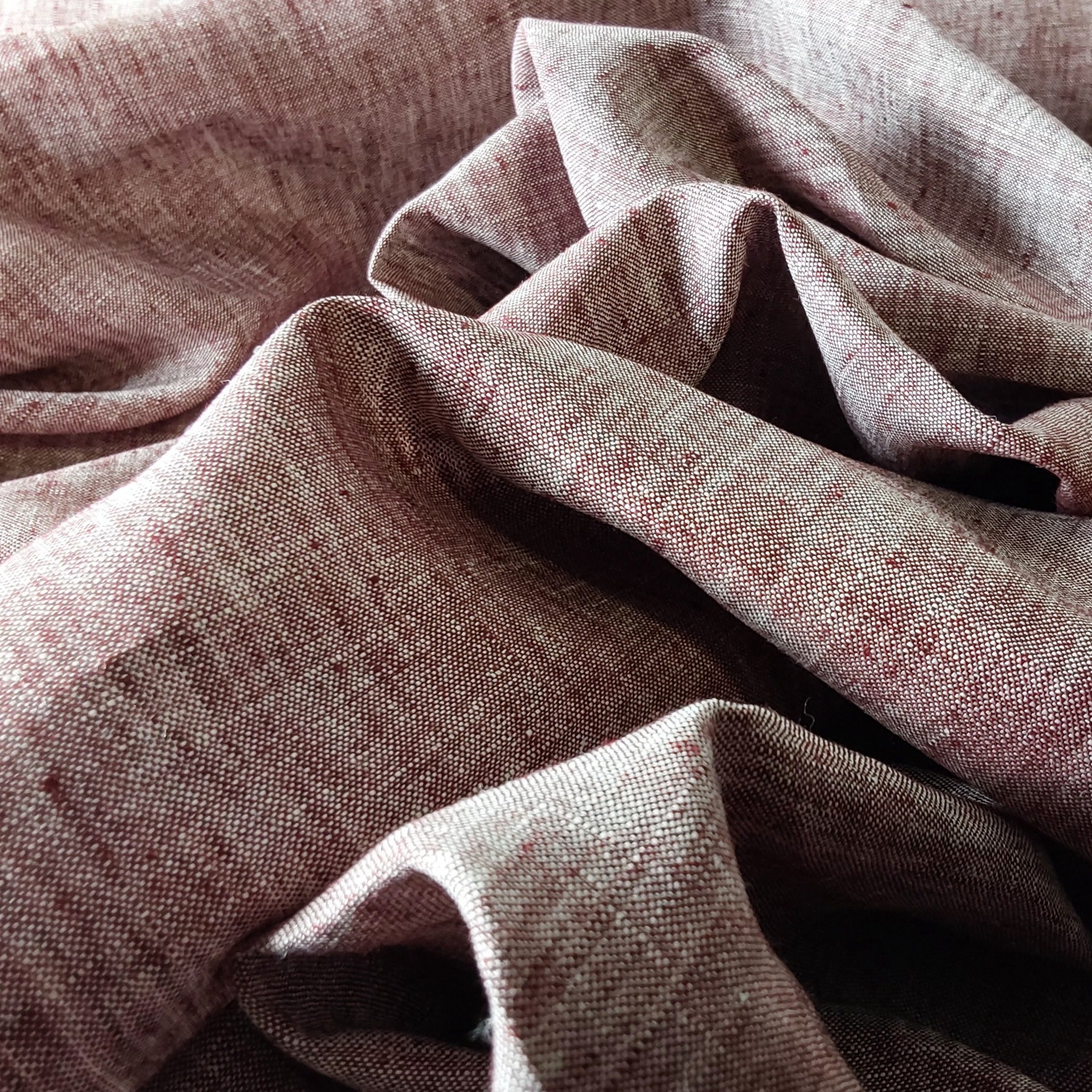 Rust Linen Chambray fabric WRAPPURE