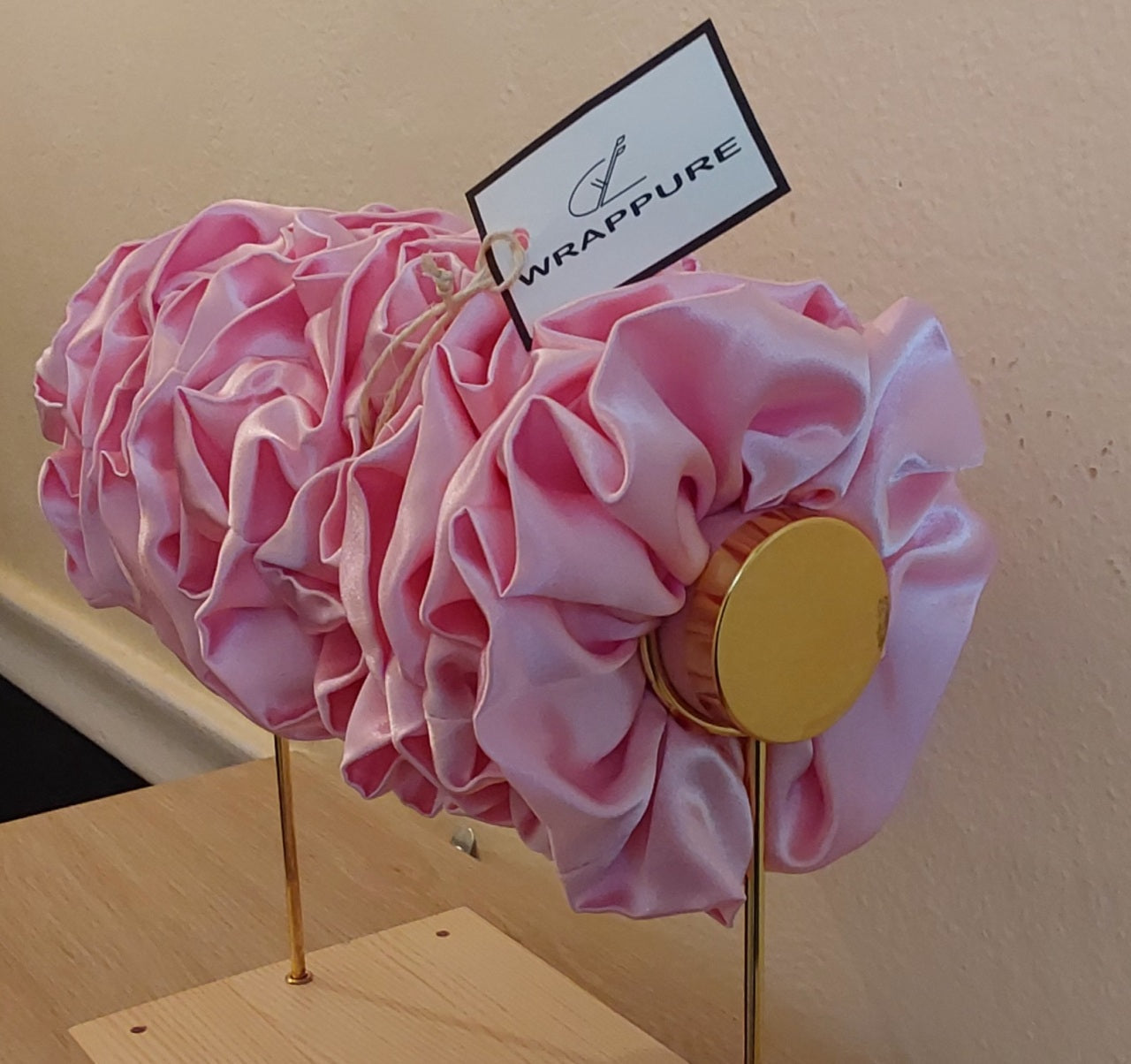 Rose Satin scrunchie WRAPPURE