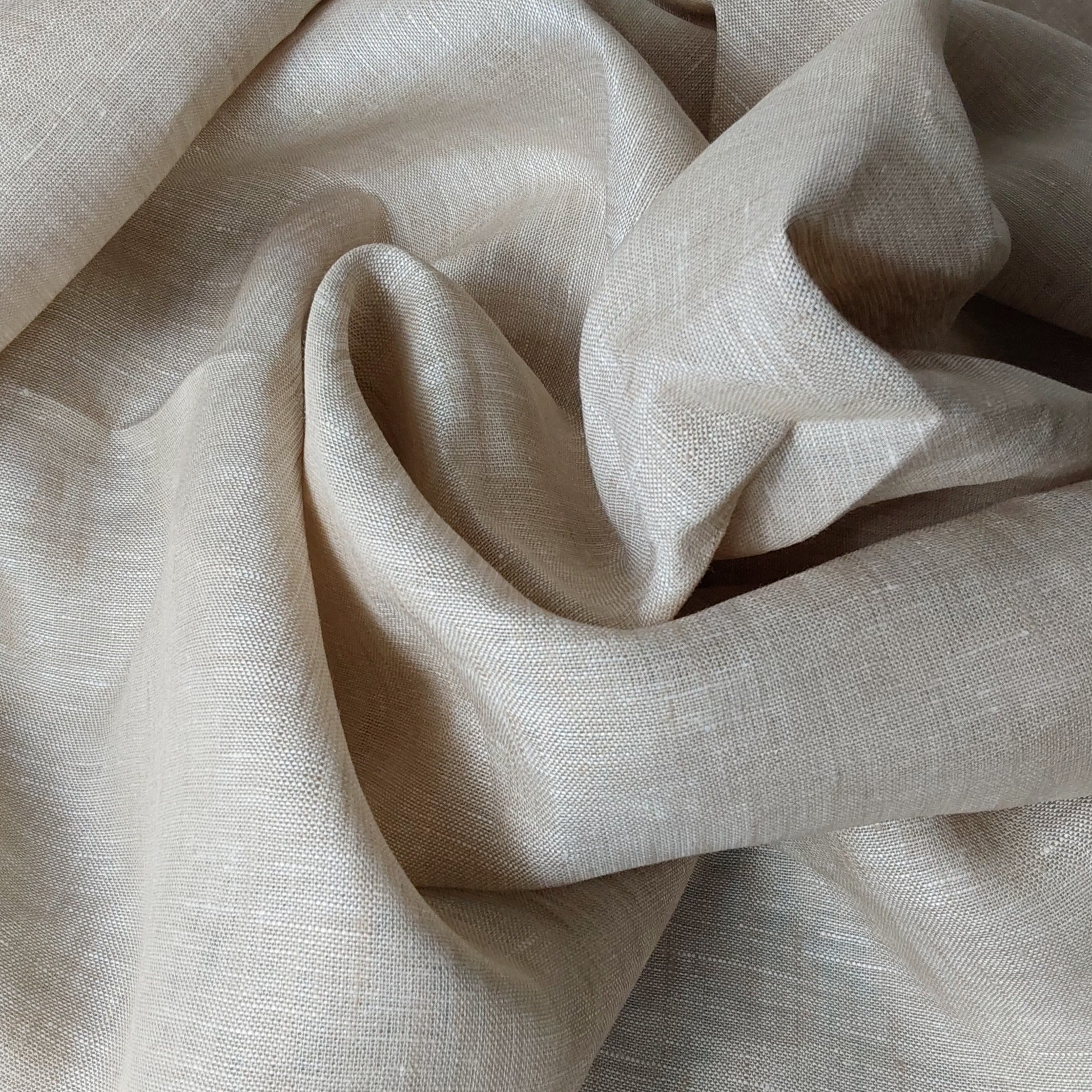 Soft Beige linen chambray fabric